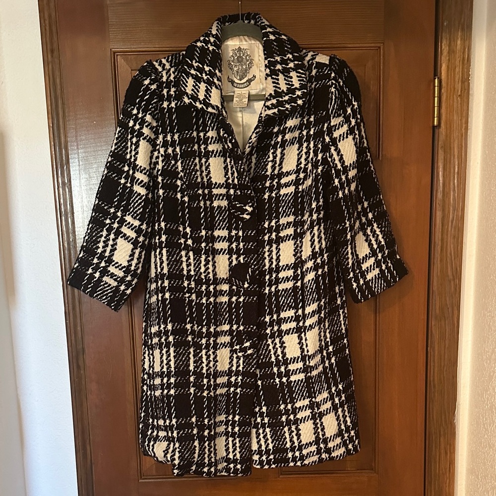 BB Dakota Monochrome Checkered Pea Coat